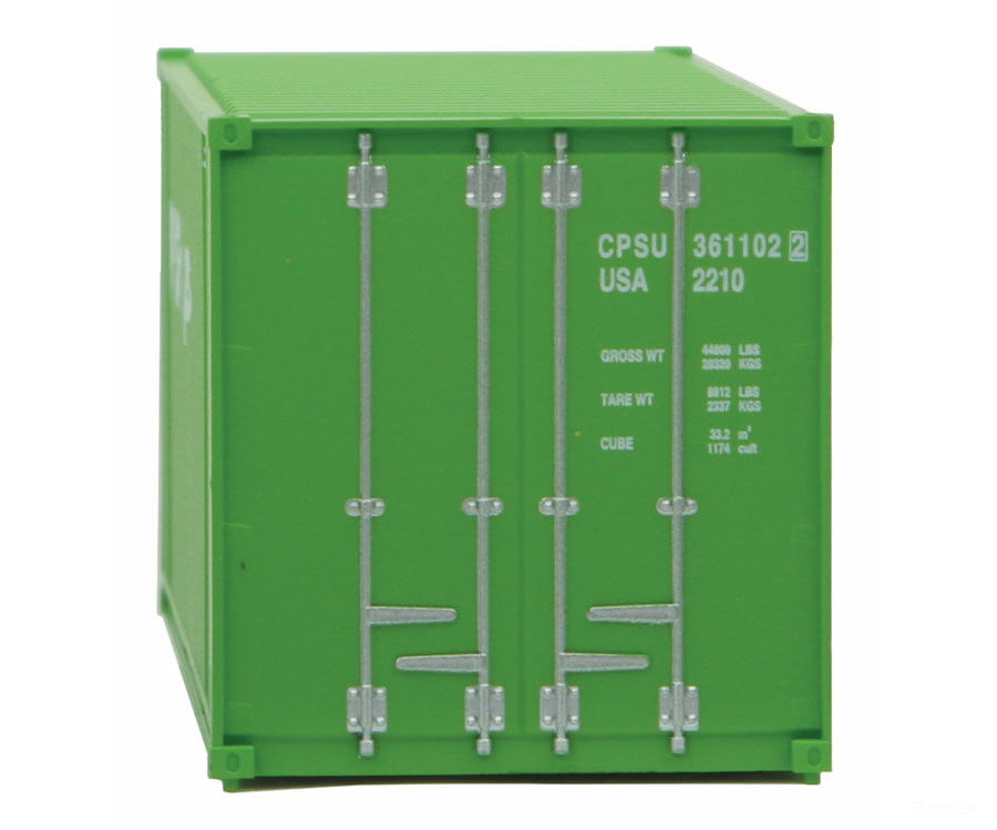 Walthers Scenemaster 8010 20’ Corrugated Container With Flat Panel - Assembled -- Cp Ships (Green