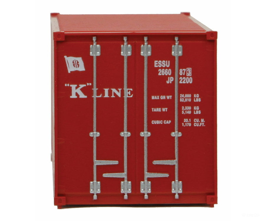 Walthers Scenemaster 8013 20’ Corrugated Container With Flat Panel - Assembled -- K-Line (Red