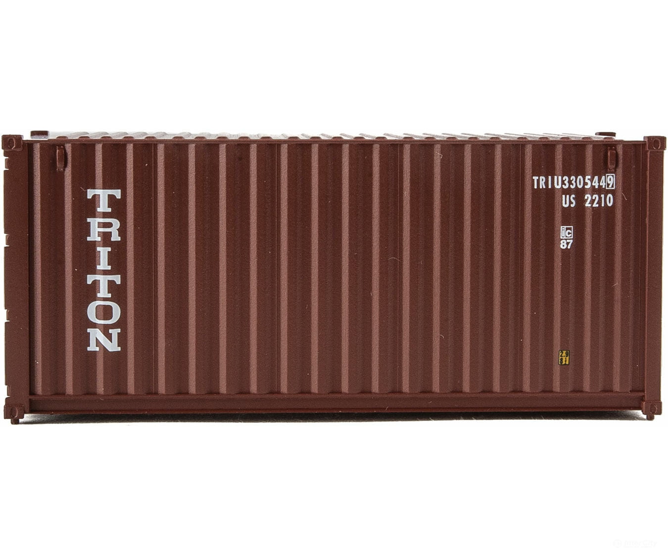 Walthers Scenemaster 8053 20’ Corrugated Container - Assembled -- Triton (Brown White) Freight