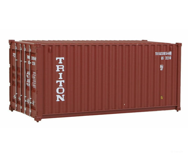 Walthers Scenemaster 8053 20’ Corrugated Container - Assembled -- Triton (Brown White) Freight