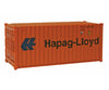 Walthers Scenemaster 8055 20’ Corrugated Container - Assembled -- Hapag-Lloyd (Orange Blue)
