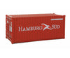 Walthers Scenemaster 8058 20’ Corrugated Container - Assembled -- Hamburg Sud Freight Loads &