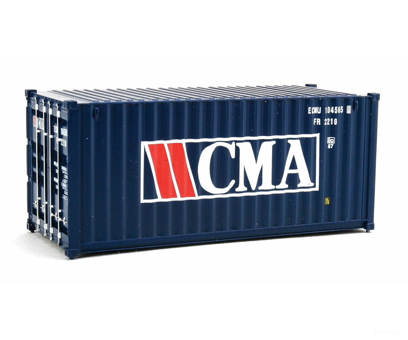 Walthers Scenemaster 8062 20’ Corrugated Container - Assembled -- Cma (Blue White Red) Freight