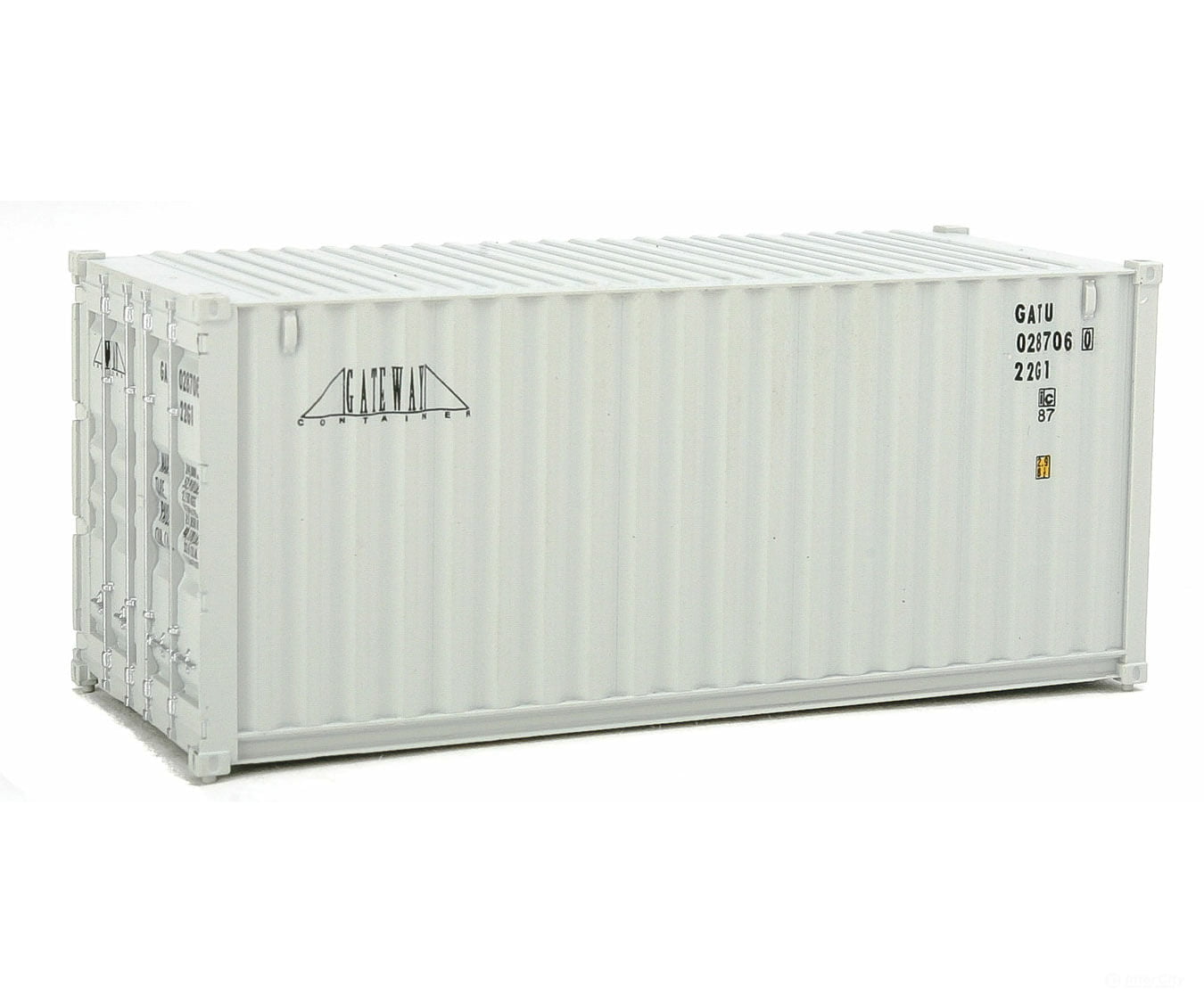 Walthers Scenemaster 8063 20’ Corrugated Container - Assembled -- Gateway (Gray) Freight Loads &