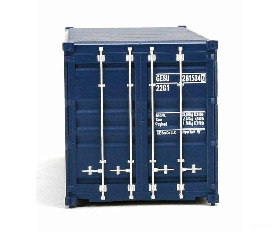 Walthers Scenemaster 8064 20’ Corrugated Container - Assembled -- Ge Seaco (Blue White Red)