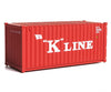 Walthers Scenemaster 8073 20’ Corrugated Container - Assembled -- K-Line (Red White) Freight