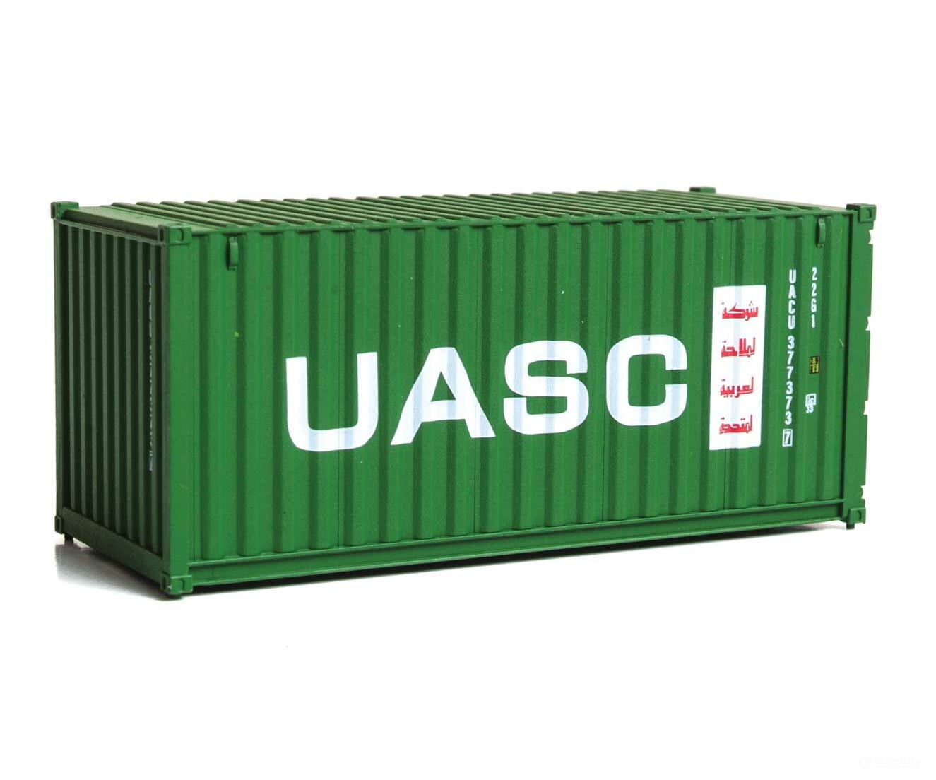 Walthers Scenemaster 8076 20’ Corrugated Container - Assembled -- Uasc (Green White Red) Freight