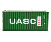 Walthers Scenemaster 8076 20’ Corrugated Container - Assembled -- Uasc (Green White Red) Freight