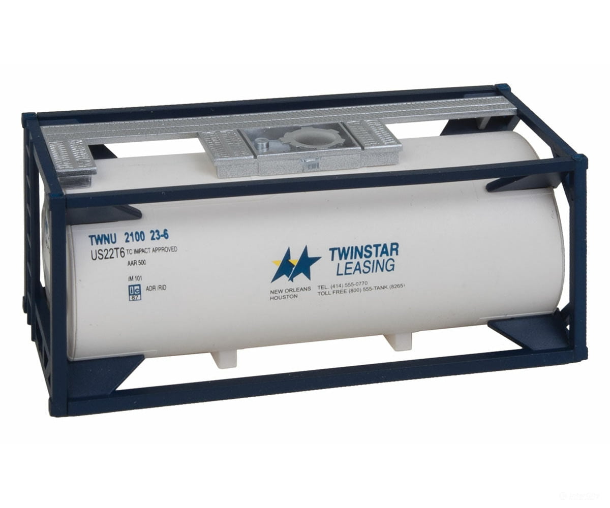 Walthers Scenemaster 8106 20’ Tank Container - Kit -- Twinstar Leasing Freight Loads & Containers