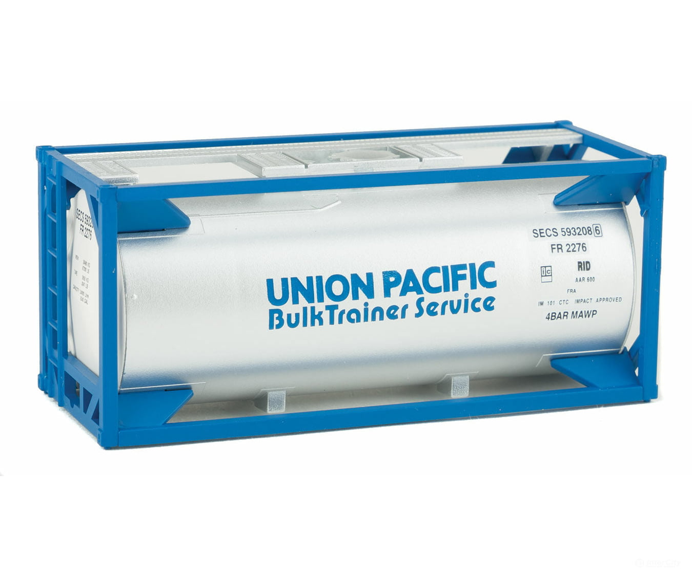Walthers Scenemaster 8110 20’ Tank Container - Kit -- Union Pacific(R) (White Blue) Freight Loads
