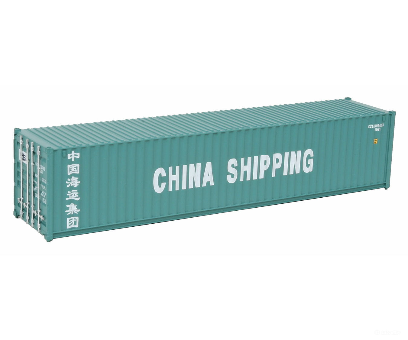 Walthers Scenemaster 8151 40’ Corrugated Container - Assembled -- China Shipping (Green White)