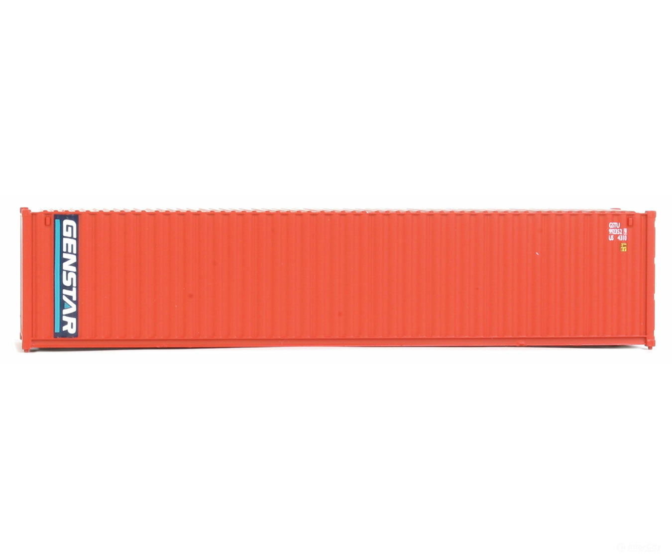 Walthers Scenemaster 8152 40’ Corrugated Container - Assembled -- Genstar (Orange Blue White)