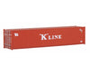 Walthers Scenemaster 8153 40’ Corrugated Container - Assembled -- K-Line (Red White) Freight