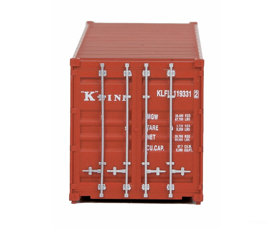 Walthers Scenemaster 8153 40’ Corrugated Container - Assembled -- K-Line (Red White) Freight