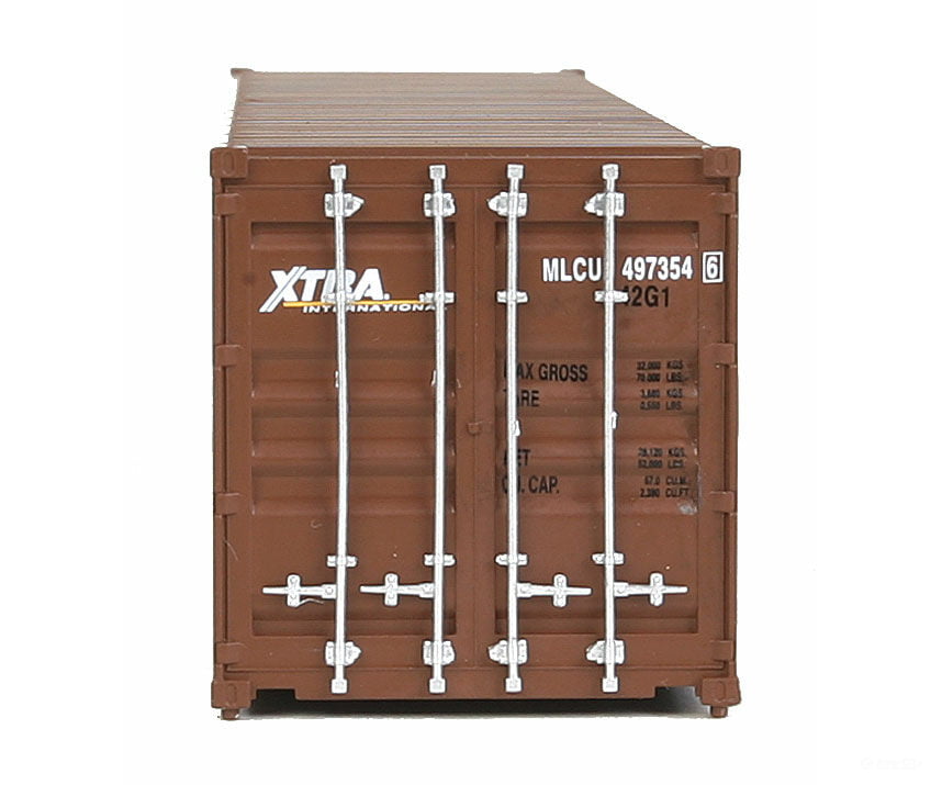 Walthers Scenemaster 8154 40’ Corrugated Container - Assembled -- Xtra (Brown White) Freight