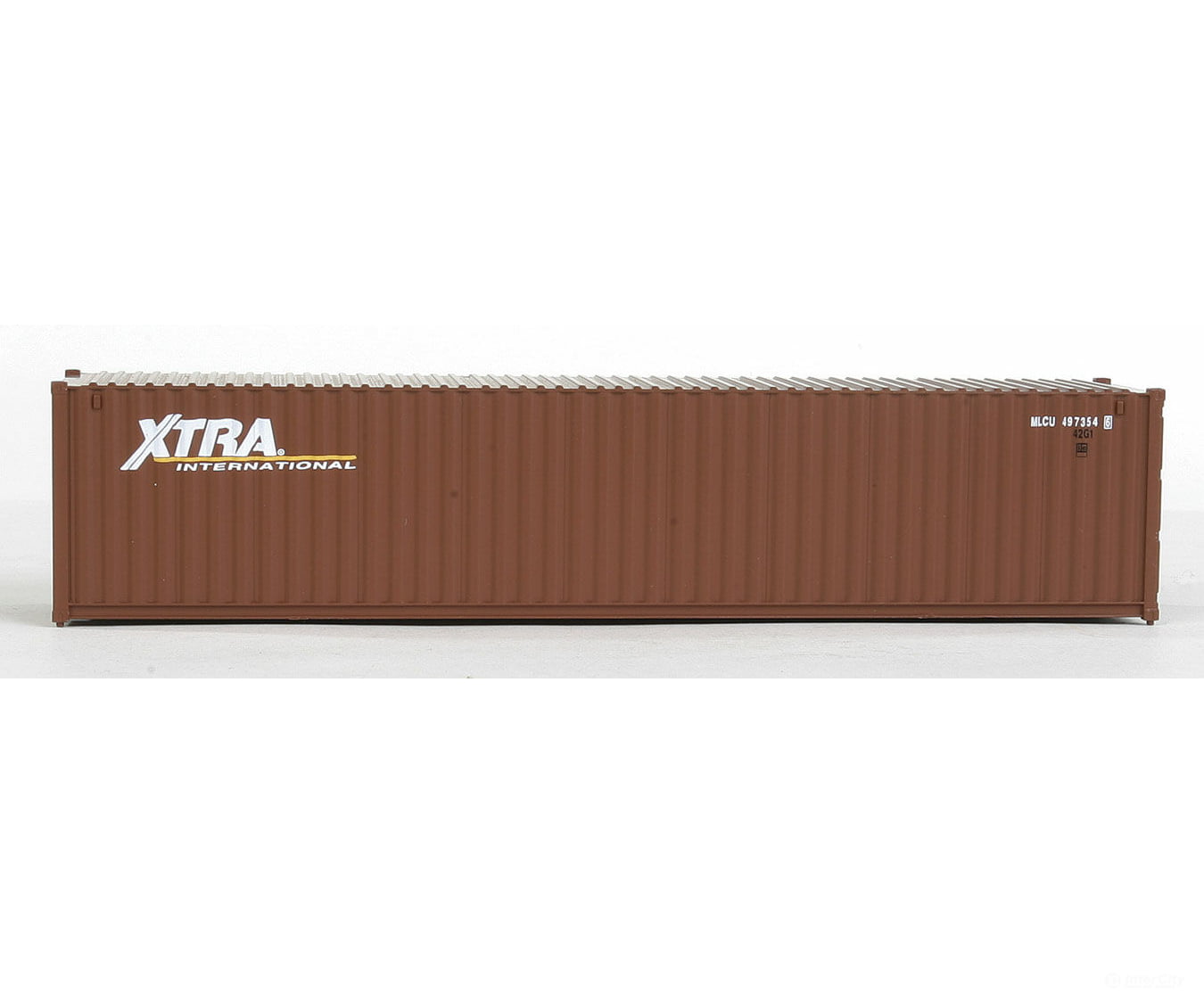 Walthers Scenemaster 8154 40’ Corrugated Container - Assembled -- Xtra (Brown White) Freight