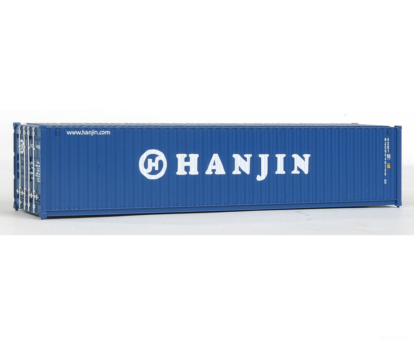 Walthers Scenemaster 8158 40’ Corrugated Container - Assembled -- Hanjin Freight Loads & Containers