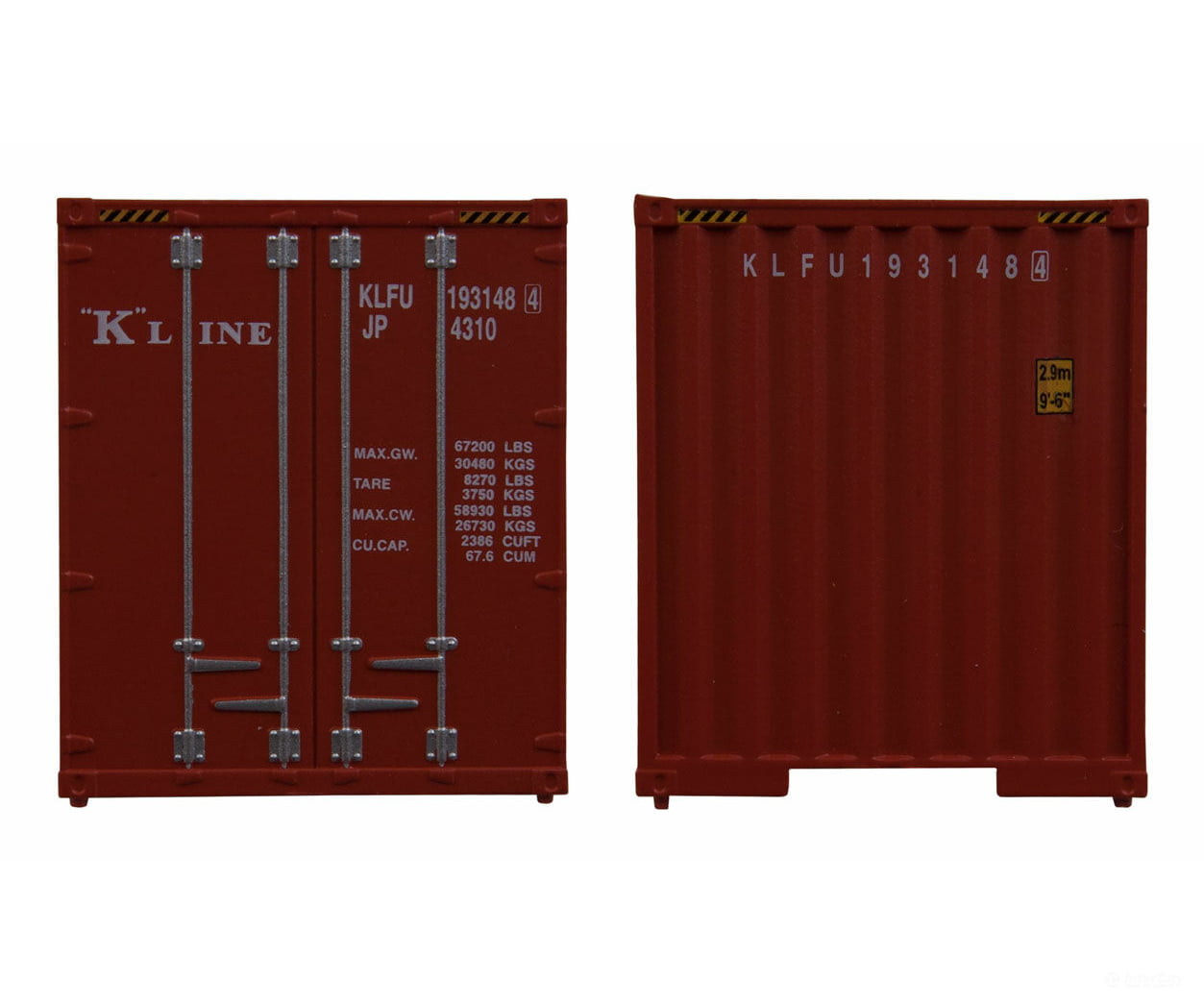 Walthers Scenemaster 8203 40’ Hi Cube Corrugated Container W/Flat Roof - Assembled -- K-Line