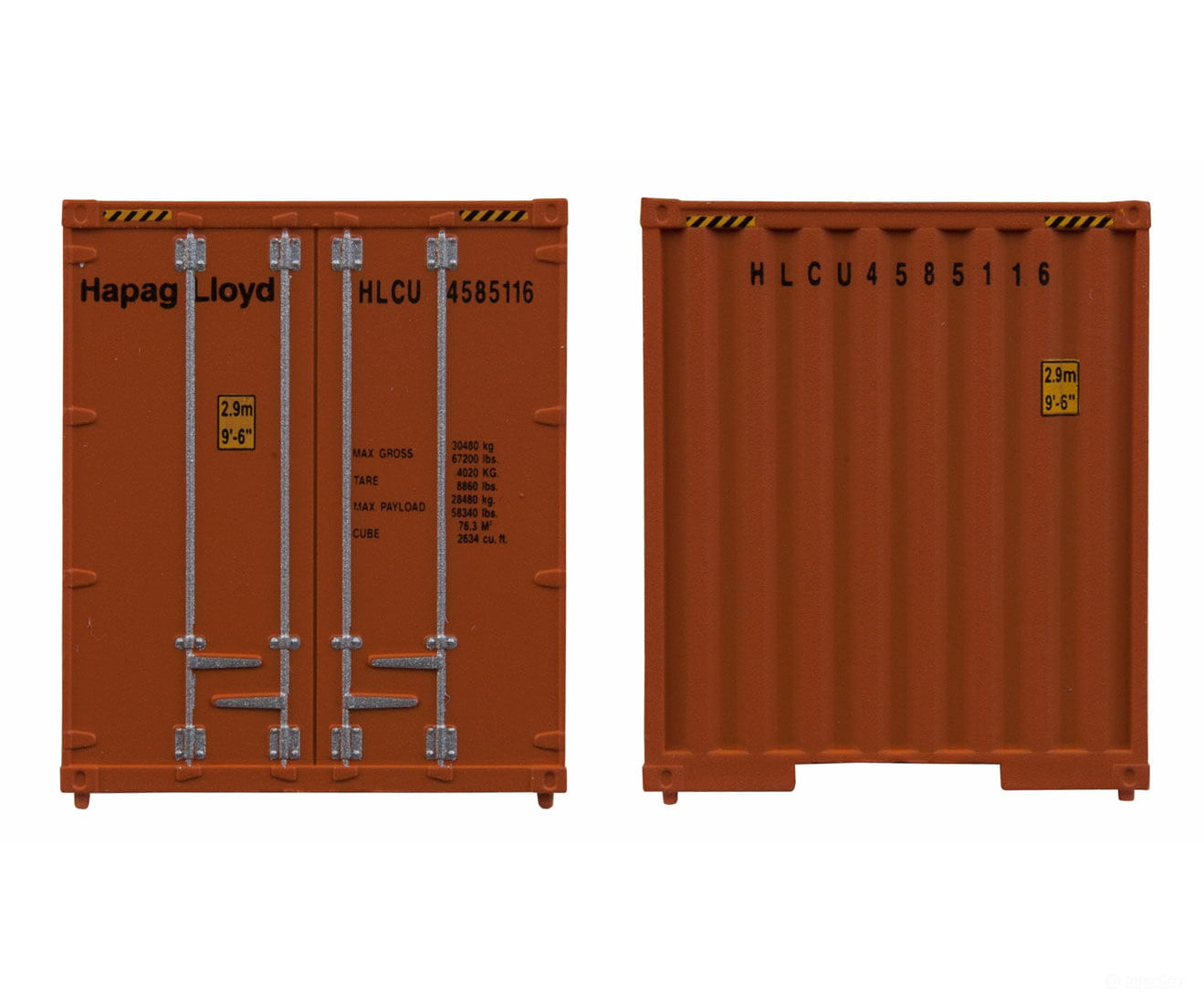 Walthers Scenemaster 8204 40’ Hi Cube Corrugated Container W/Flat Roof - Assembled -- Hapag-Lloyd