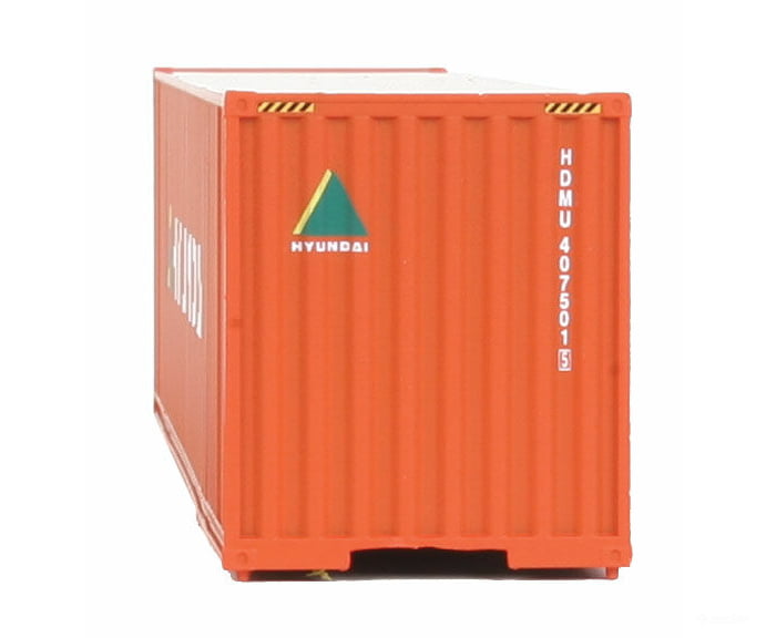 Walthers Scenemaster 8207 40’ Hi Cube Corrugated Container W/Flat Roof - Assembled -- Hyundai