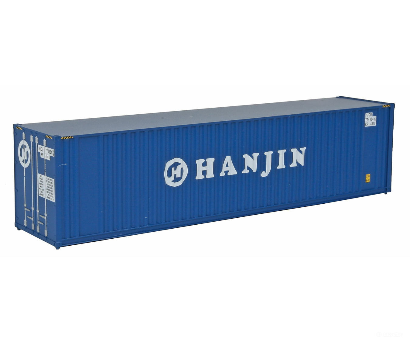 Walthers Scenemaster 8208 40’ Hi Cube Corrugated Container W/Flat Roof - Assembled -- Hanjin