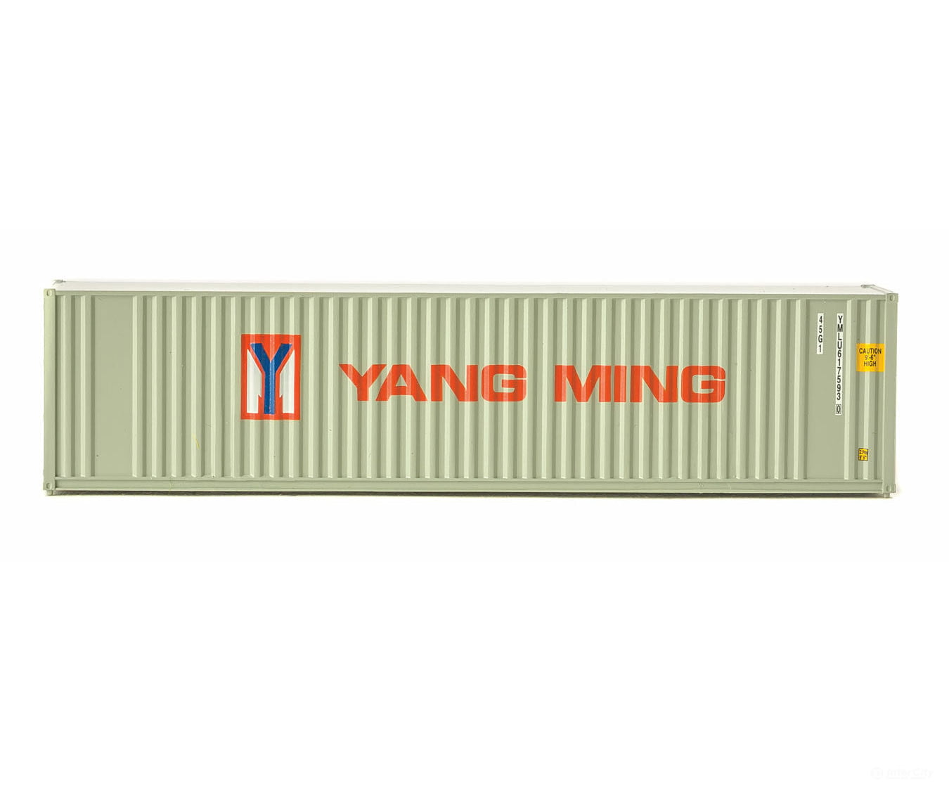 Walthers Scenemaster 8221 40’ Hi-Cube Corrugated Container W/Flat Roof - Assembled -- Yang Ming