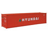 Walthers Scenemaster 8253 40 Hi Cube Corrugated Side Container - Assembled -- Hyundai (Orange White