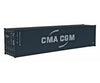 Walthers Scenemaster 8257 40 Hi Cube Corrugated Side Container - Assembled -- Cma-Cgm (New Logo)