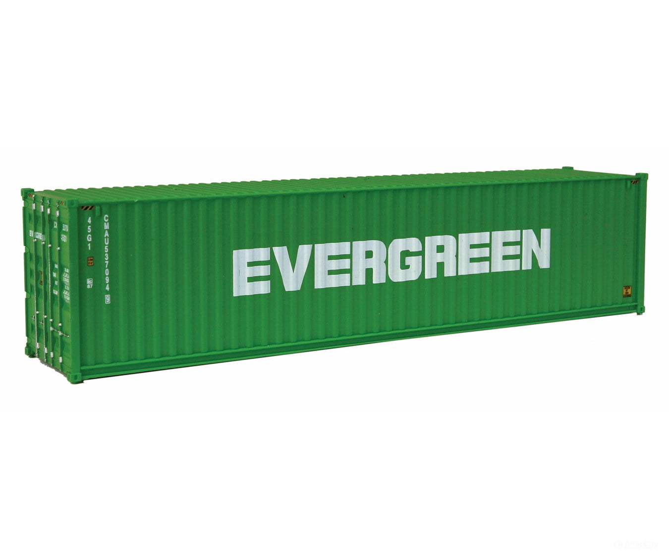 Walthers Scenemaster 8258 40 Hi Cube Corrugated Side Container - Assembled -- Evergreen Freight