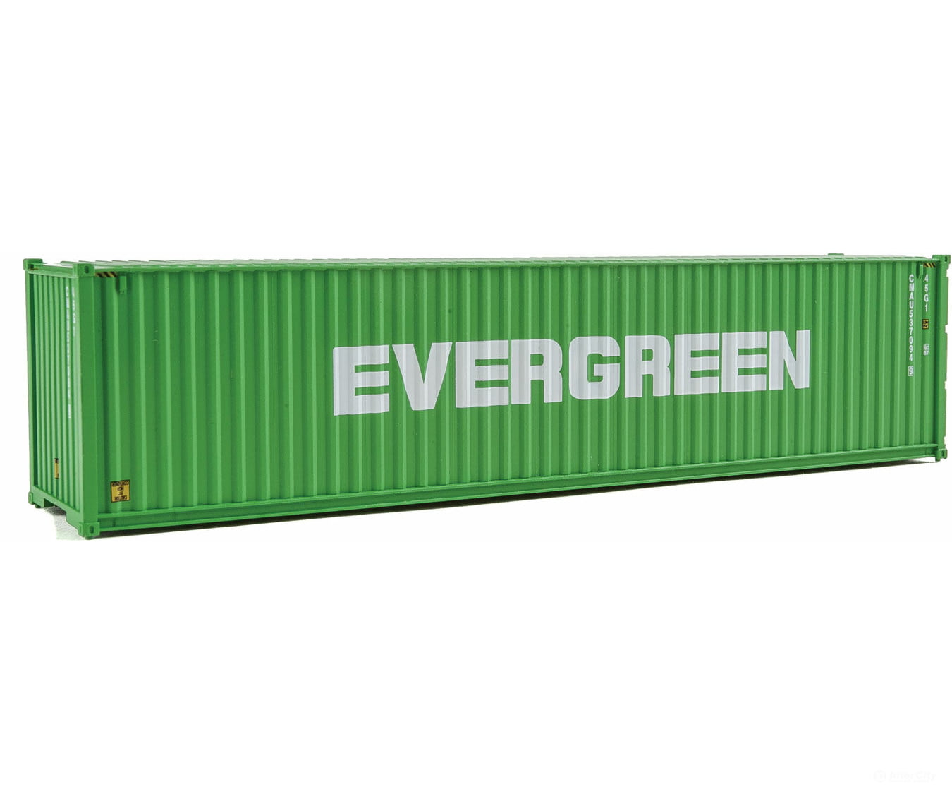 Walthers Scenemaster 8258 40 Hi Cube Corrugated Side Container - Assembled -- Evergreen Freight