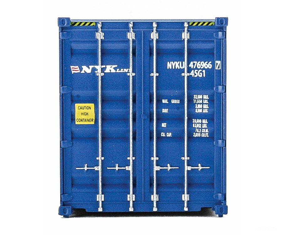 Walthers Scenemaster 8265 40’ Hi-Cube Corrugated-Side Container - Assembled -- Nyk Lines (Blue