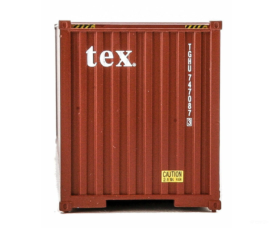 Walthers Scenemaster 8266 40’ Hi-Cube Corrugated-Side Container - Assembled -- Tex (Brown White)