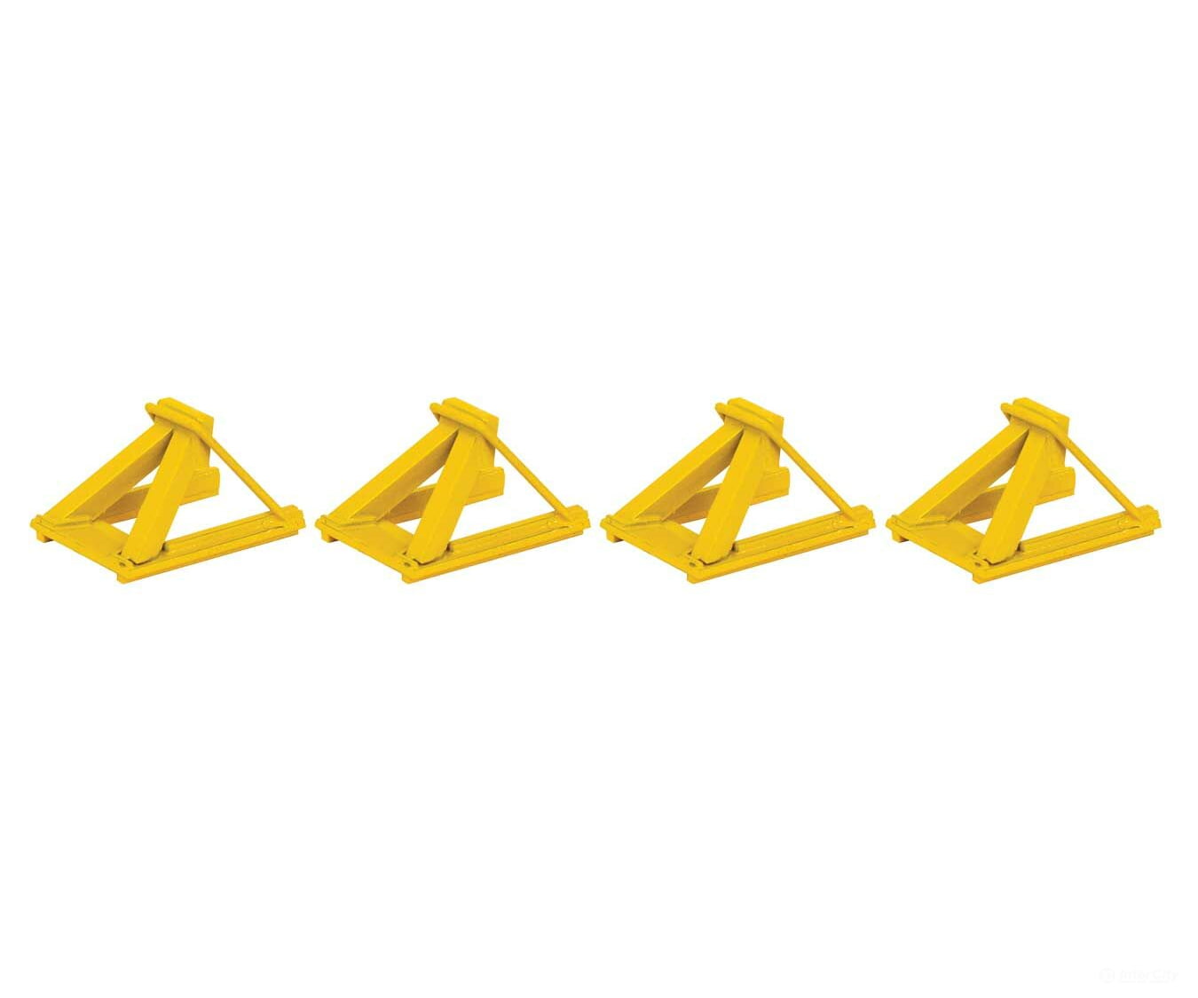 Walthers Scenemaster 83108 Assembled Track Bumper Pkg(4) -- Yellow Accessories