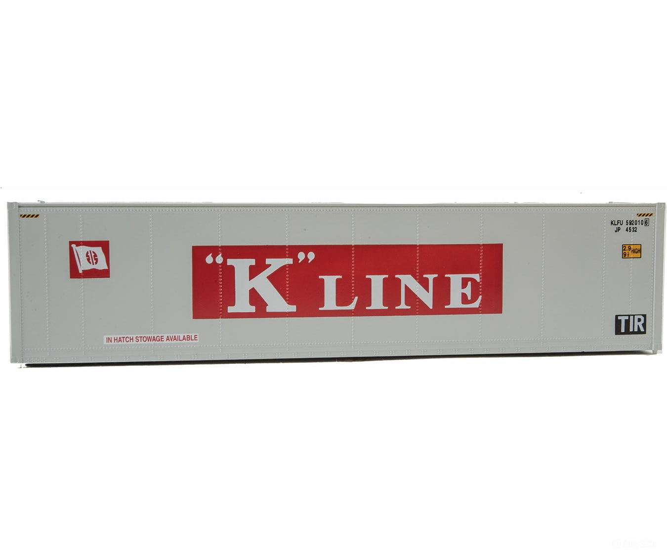 Walthers Scenemaster 8351 40 Hi Cube Smooth Side Reefer Container - Assembled -- K-Line (Grey Red