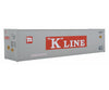 Walthers Scenemaster 8351 40 Hi Cube Smooth Side Reefer Container - Assembled -- K-Line (Grey Red