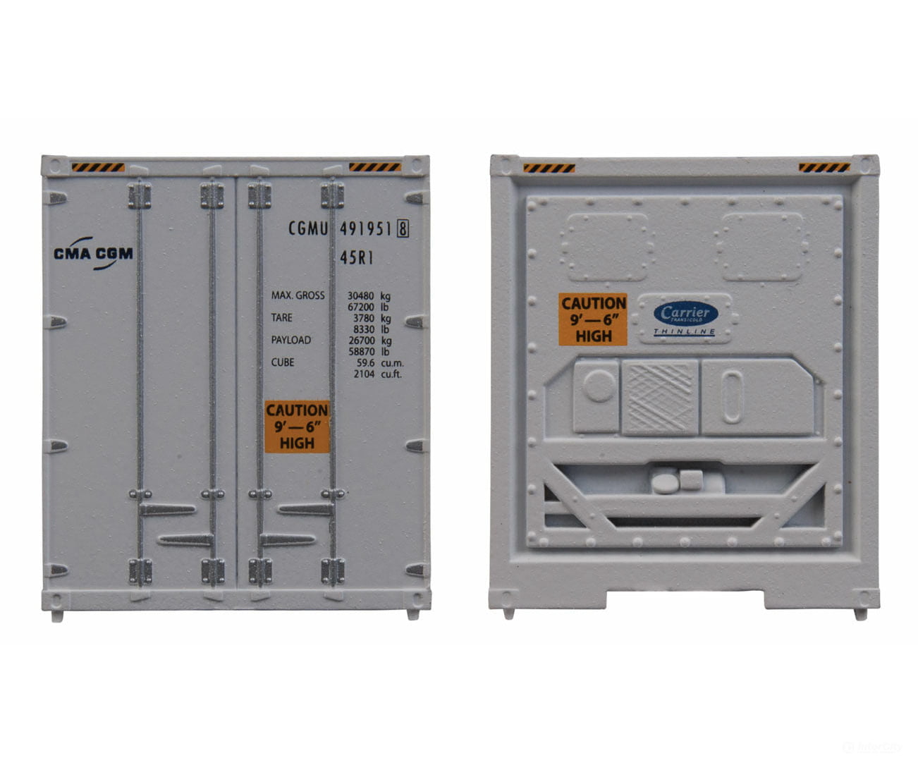 Walthers Scenemaster 8357 40 Hi Cube Smooth Side Reefer Container - Assembled -- Cma-Cgm Freight