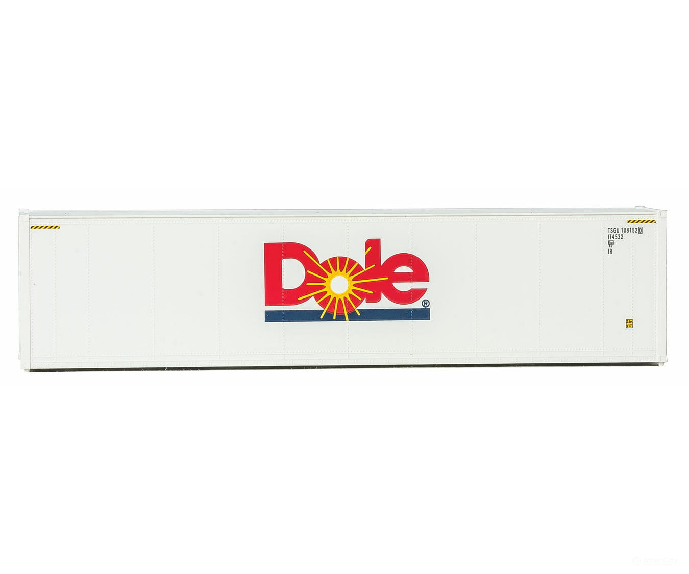 Walthers Scenemaster 8359 40’ Hi-Cube Smooth-Side Reefer Container - Assembled -- Dole (White Red