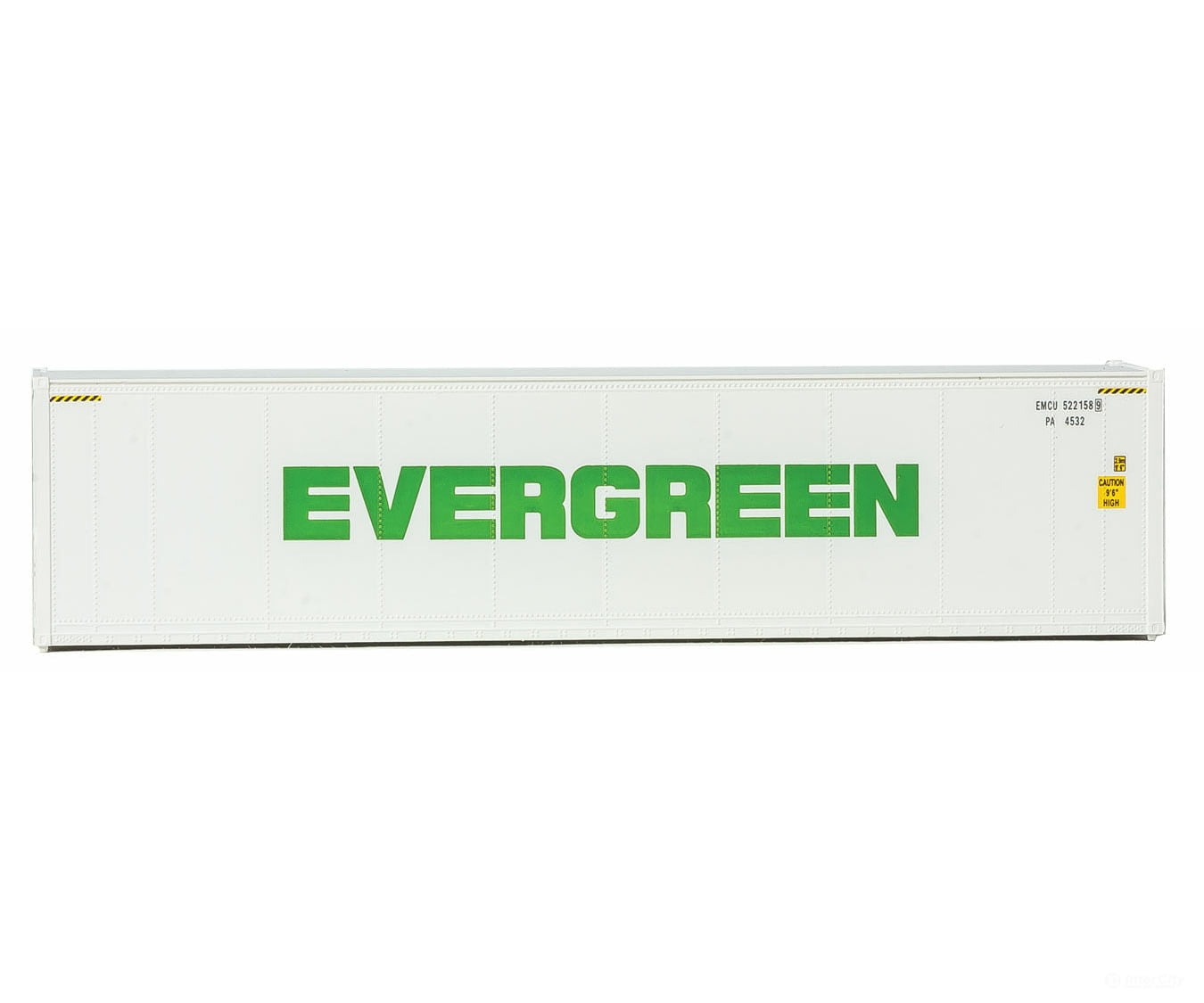 Walthers Scenemaster 8360 40 Hi-Cube Smooth-Side Reefer Container - Assembled -- Evergreen (White