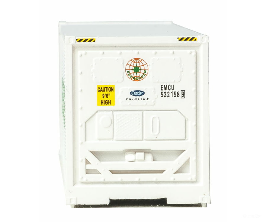 Walthers Scenemaster 8360 40 Hi-Cube Smooth-Side Reefer Container - Assembled -- Evergreen (White