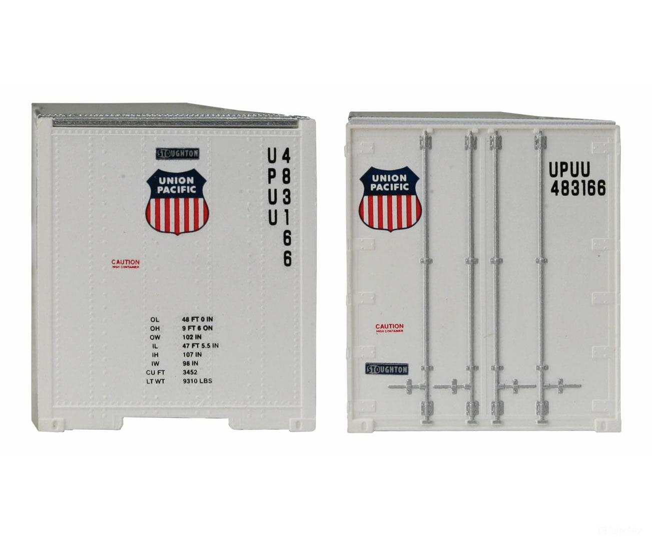 Walthers Scenemaster 8460 48’ Ribbed Side Container - Assembled -- Union Pacific(R) (White Shield