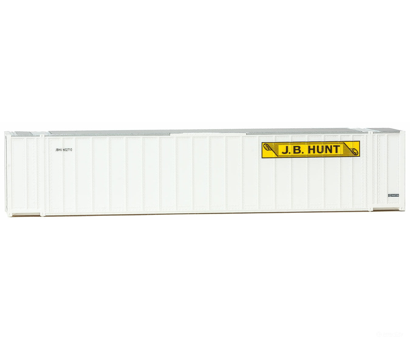 Walthers Scenemaster 8472 48’ Ribbed-Side Container - Assembled -- J.b. Hunt (White Yellow Black)