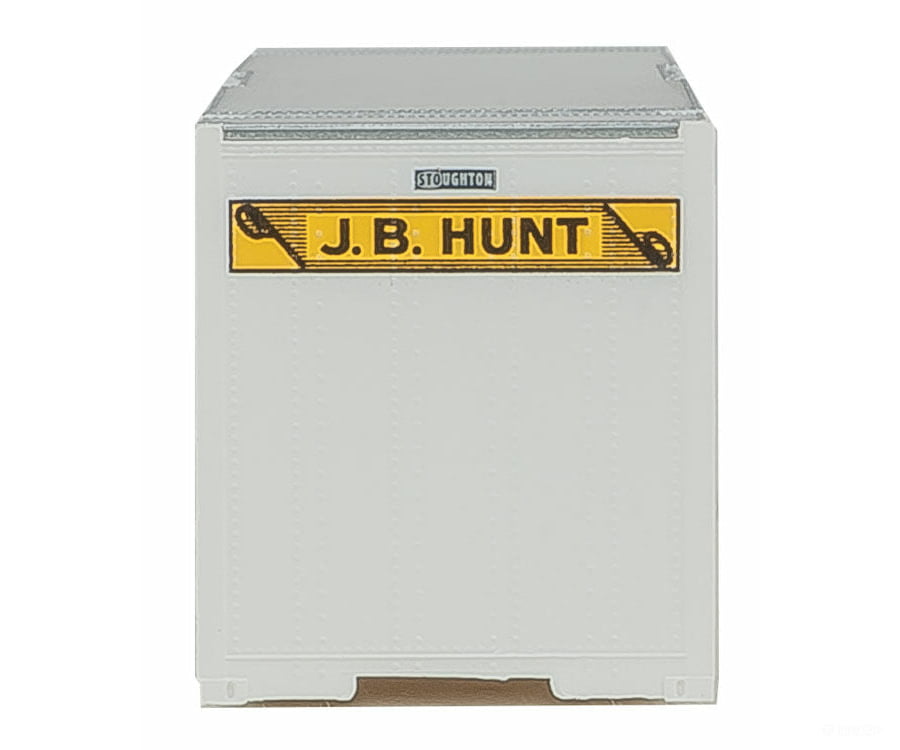 Walthers Scenemaster 8472 48’ Ribbed-Side Container - Assembled -- J.b. Hunt (White Yellow Black)