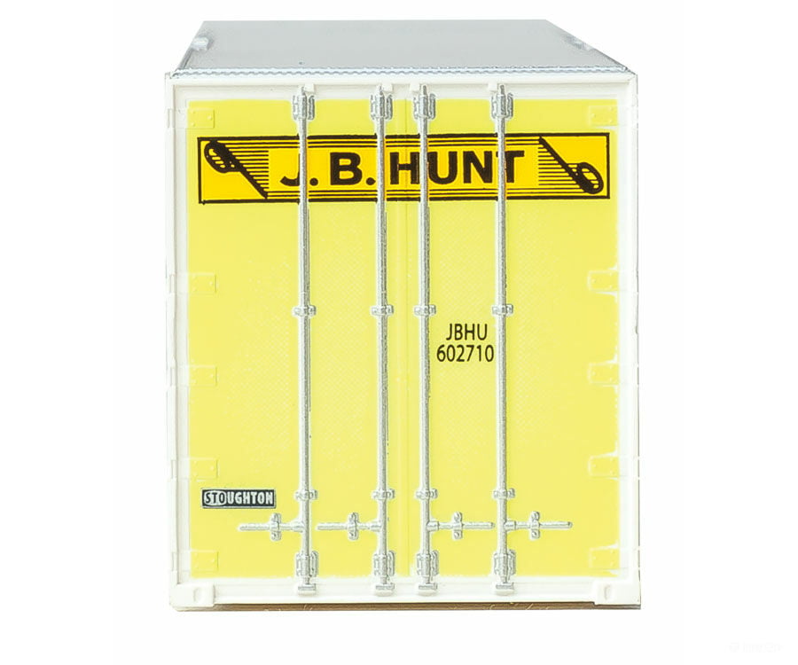 Walthers Scenemaster 8472 48’ Ribbed-Side Container - Assembled -- J.b. Hunt (White Yellow Black)