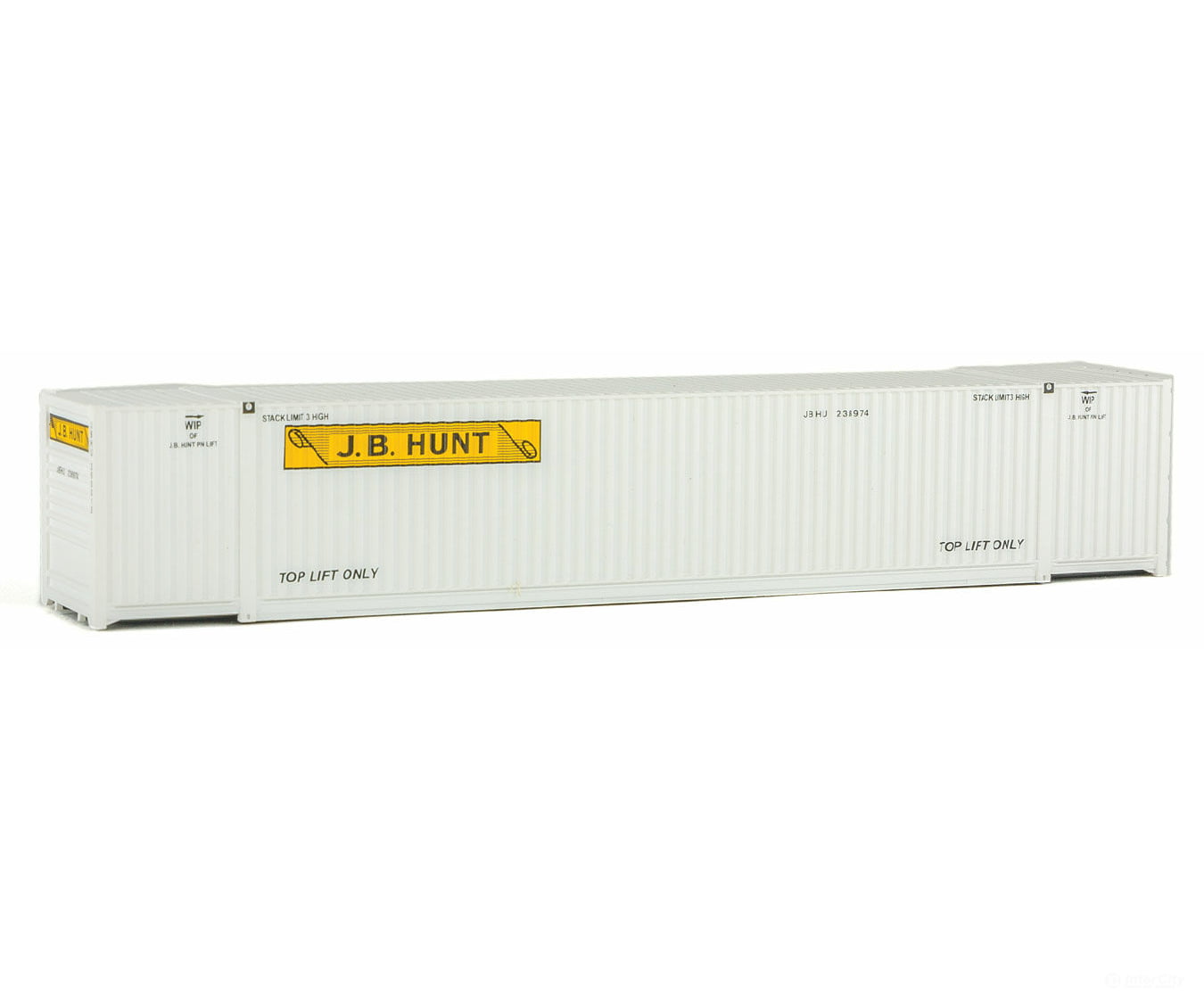 Walthers Scenemaster 8522 53’ Singamas Corrugated-Side Container - Assembled -- J.b. Hunt (White