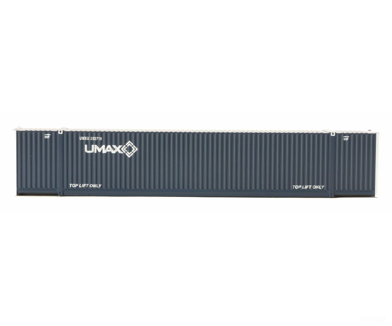 Walthers Scenemaster 8524 53’ Singamas Corrugated-Side Container - Assembled -- Umax (Blue White)