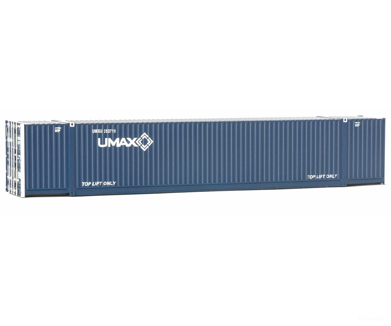 Walthers Scenemaster 8524 53’ Singamas Corrugated-Side Container - Assembled -- Umax (Blue White)