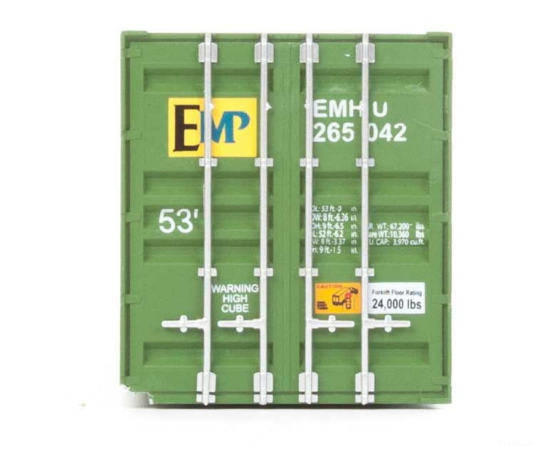 Walthers Scenemaster 8530 53’ Singamas Corrugated-Side Container - Assembled -- Emp (Green Blue