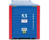 Walthers Scenemaster 8535 53’ Singamas Corrugated-Side Container - Assembled -- Pacer (Blue White