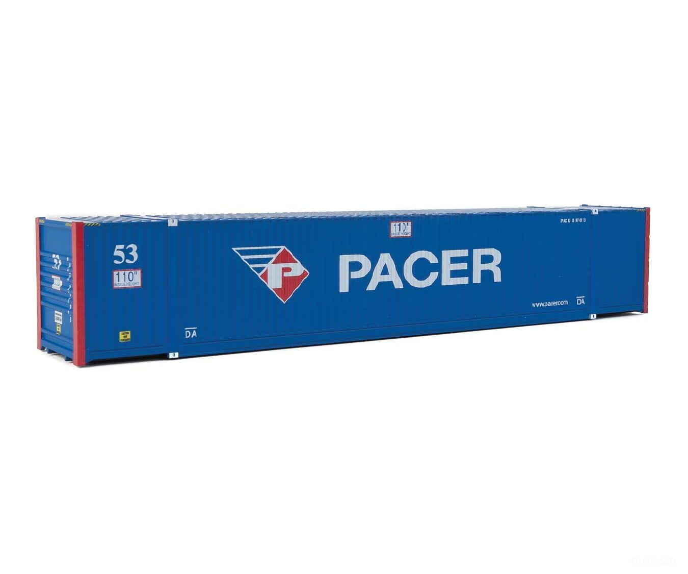 Walthers Scenemaster 8535 53’ Singamas Corrugated-Side Container - Assembled -- Pacer (Blue White