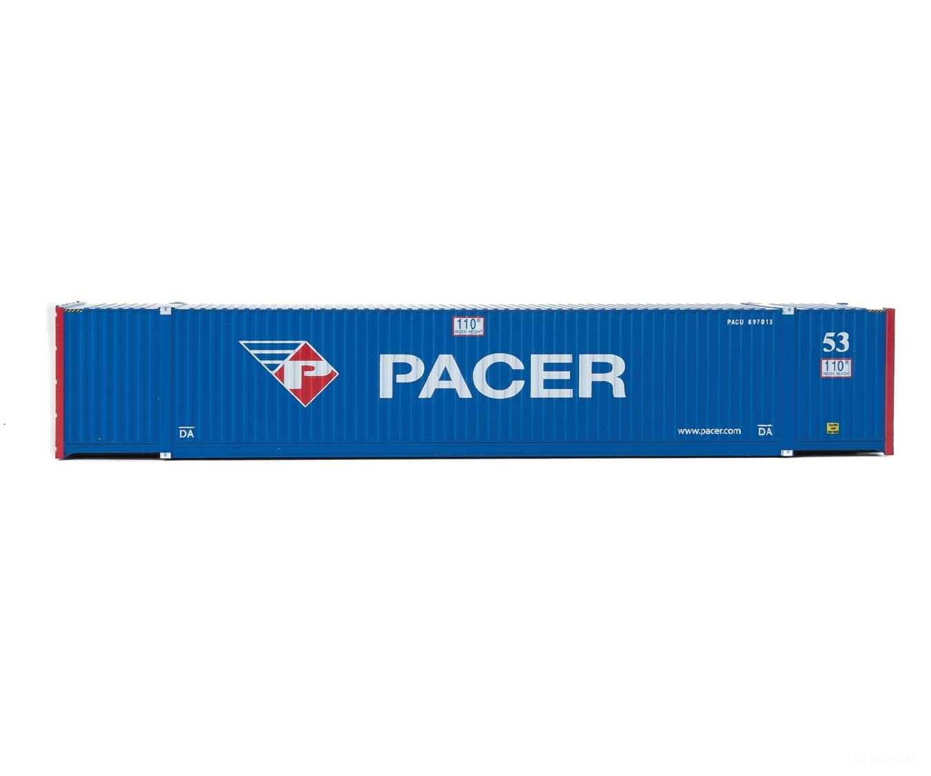 Walthers Scenemaster 8535 53’ Singamas Corrugated-Side Container - Assembled -- Pacer (Blue White